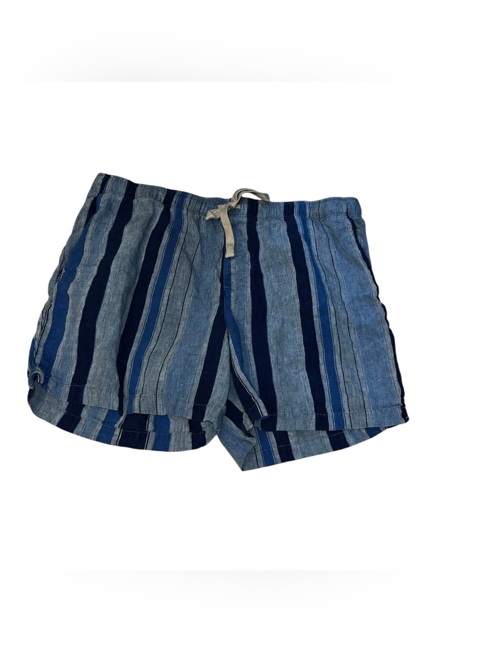 Banana republic 100% linen men’s shorts xl 6” blue stripes